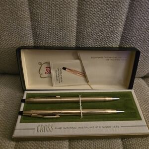Vintage Cross 12K Gold Filled Pen & Pencil Set with Original Box